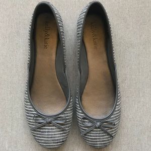 Kelly & Katie pinstriped canvas flats 8